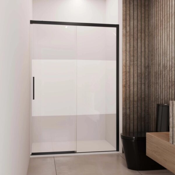 Porta scorrevole dx doccia Lux 137/140 cm nero opaco