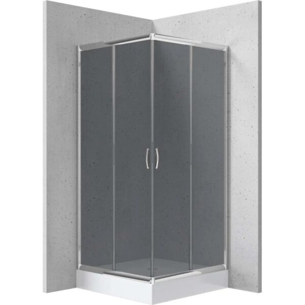 Box doccia quadrato con piatto Idrostile Juraguá 80x80 cm nero
