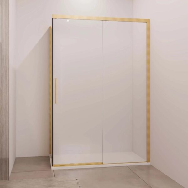 Porta scorrevole doccia Lux dx fisso est. 97-100 cm oro trasparente