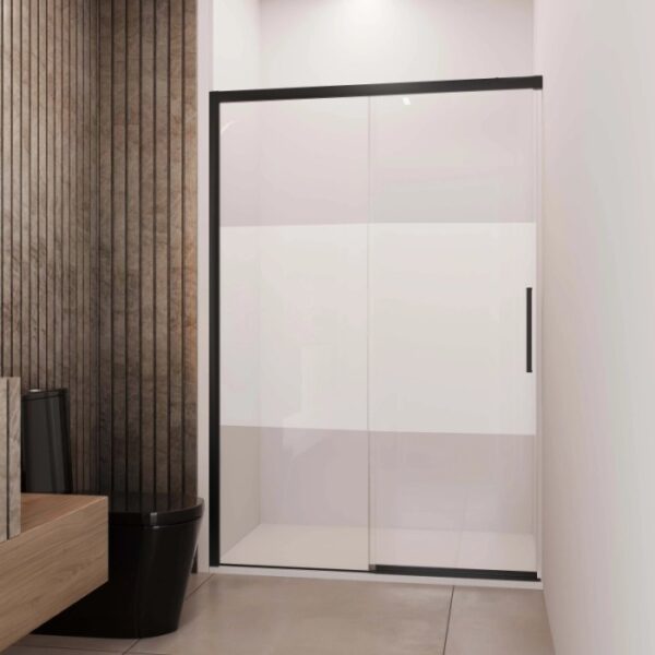 Porta scorrevole sx doccia Lux 117/120 cm nero opaco