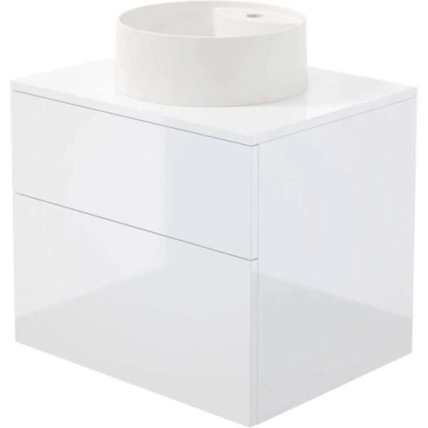 Mobile lavabo con lavabo granito Idrostile SlowMotion 600x520 mm bianco