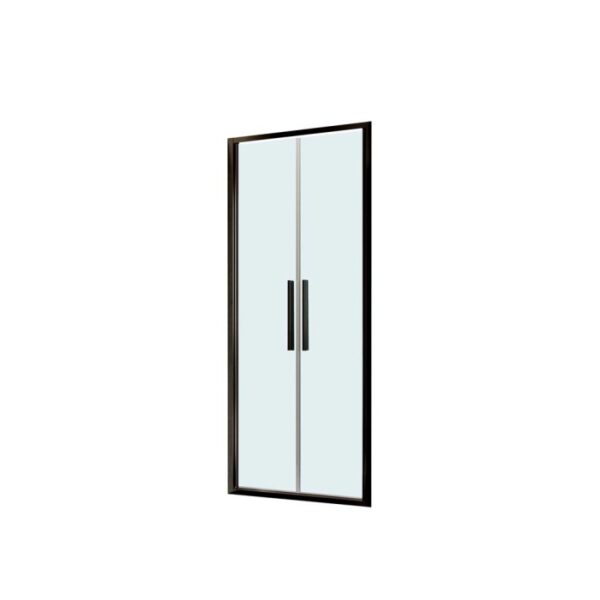 Porta saloon doccia 2 ante estensione cm 87-91 nero trasparente