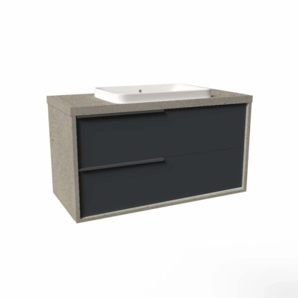 Mobile bagno base lavabo sospeso Kora 81x65x46 cm pietra grafite opaco