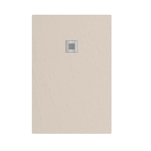 Piatto doccia t.b.t. beige con scarico quadrato.