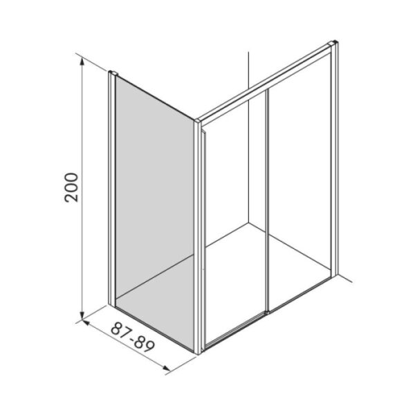 Porta doccia lato fisso Elite 87-89x200 cm canna di fucile