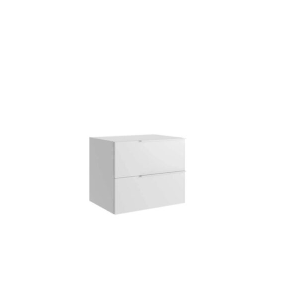 Mobile bagno base sospesa 2 cassetti Caren h.50 l.60 p.51 cm acero