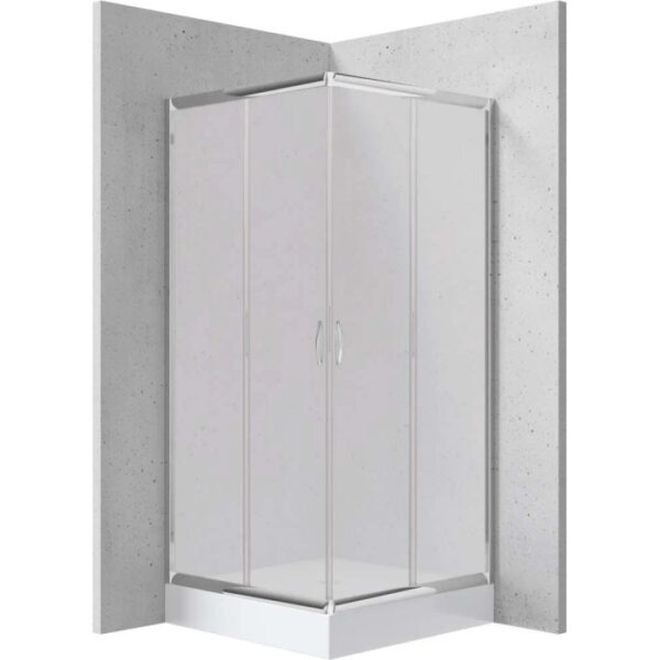 Box doccia quadrato con piatto Idrostile Juraguá 80x80 cm cromo
