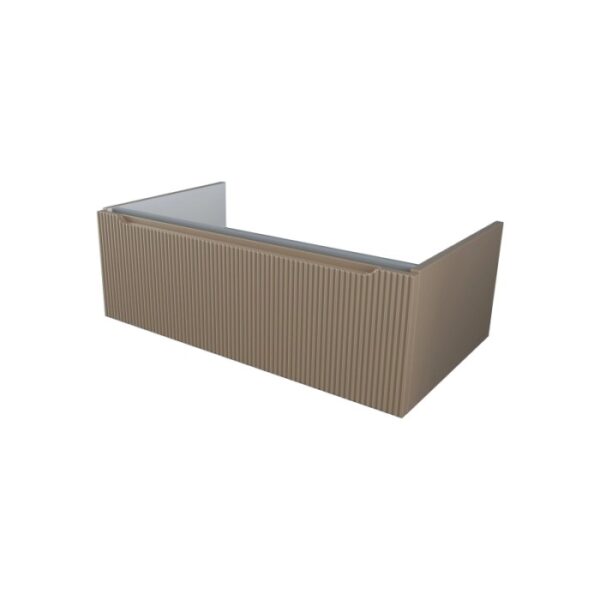 t.b.t. Mobile bagno beige con frontale scanalato per bagno.