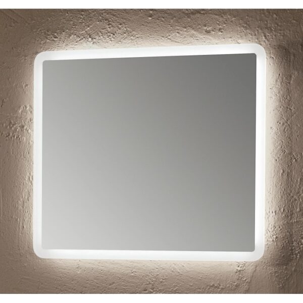 Specchio quadrato t.b.t. con illuminazione LED per bagno e altro.