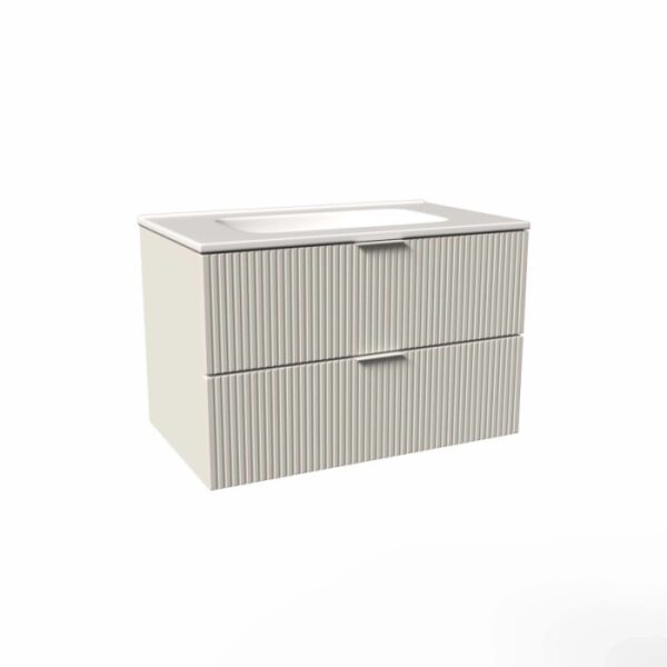 Mobile bagno base lavabo sospesa cannettata H51xL101xP46 cm Sabbia Opale