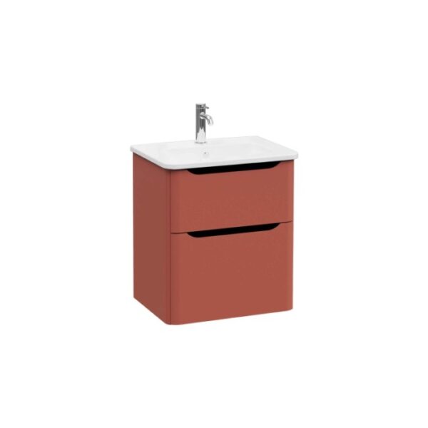 Mobile bagno base lavabo sospesa 2 cassetti Integra Round 60 cm matt terracotta