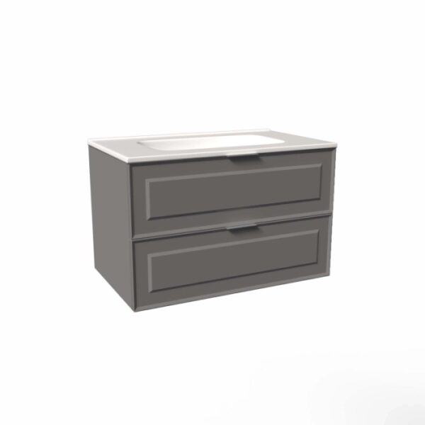 Mobile bagno base lavabo sospesa bugnata H51xL81xP46 cm Grigio Opale