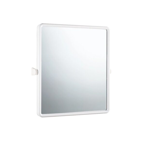 Specchio da trucco quadrato bianco da parete.