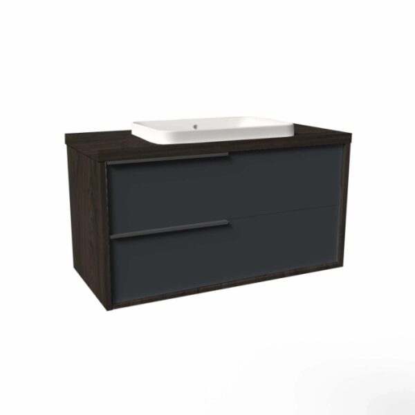 Mobile bagno base lavabo sospesa Kora H65xL101xP46 cm Olmo Caffè Grafite