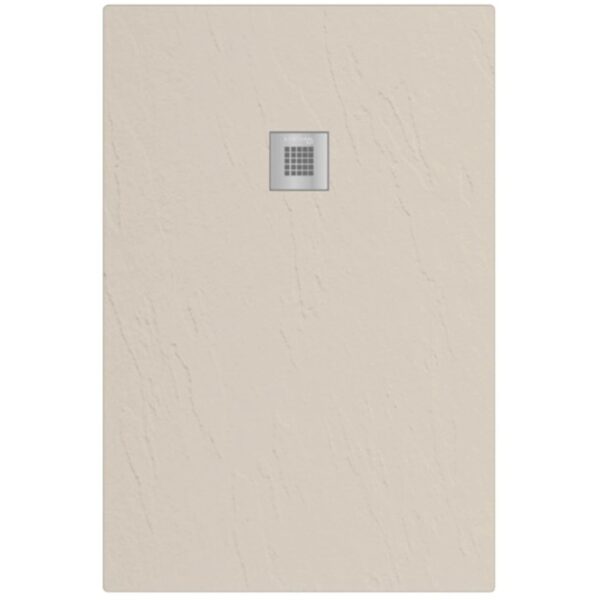 Piatto doccia beige t.b.t. con scarico quadrato.
