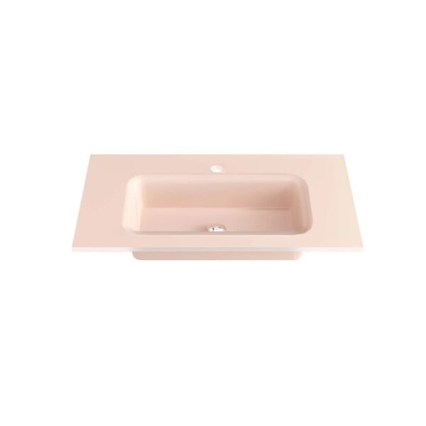 Mobile bagno lavabo piatto vetro L82xH18xP47 cm rosa