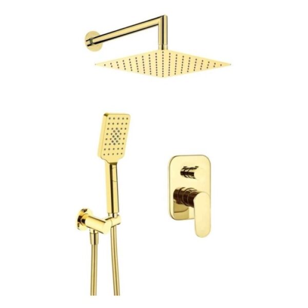 Set doccia incasso Idrostile Batabanó 250x250 mm oro