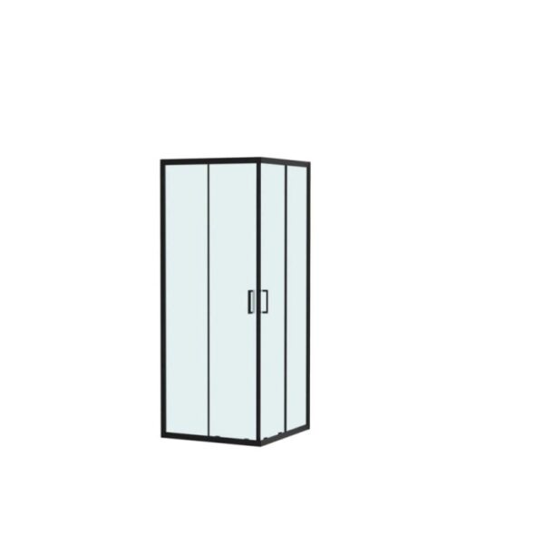 Box doccia angolare scorrevole 2 ante estensione cm 77-79/117-119 nero