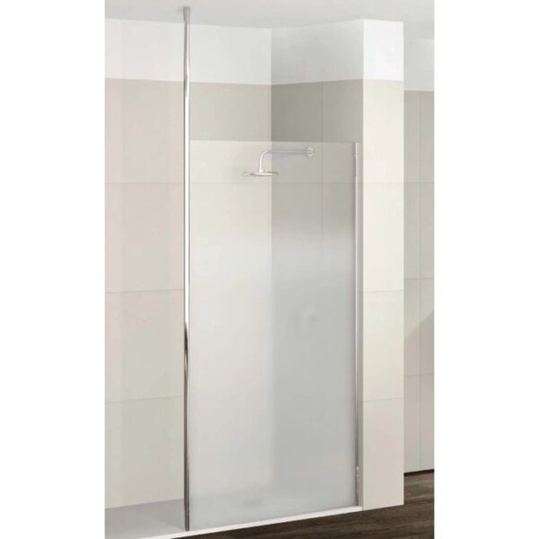 Box doccia walk-in con vetro satinato e profilo cromato, serie t.b.t.