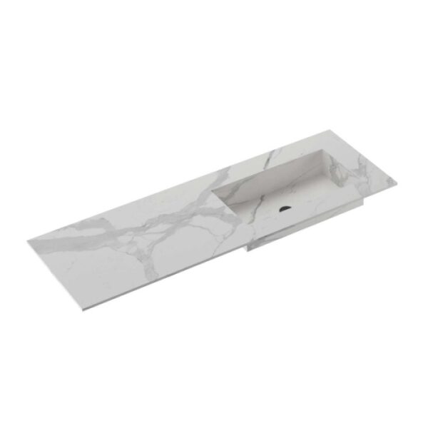 Top bagno HPL Caren con vasca integrata sp 1 cm 140,5x51,2 cm