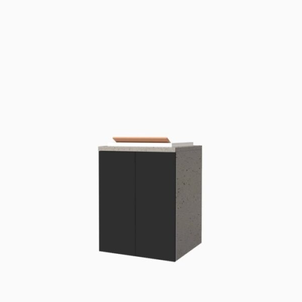 Mobile lavatoio sospeso vasca in ceramica H91xL71xP65 cm Pietra Grafite