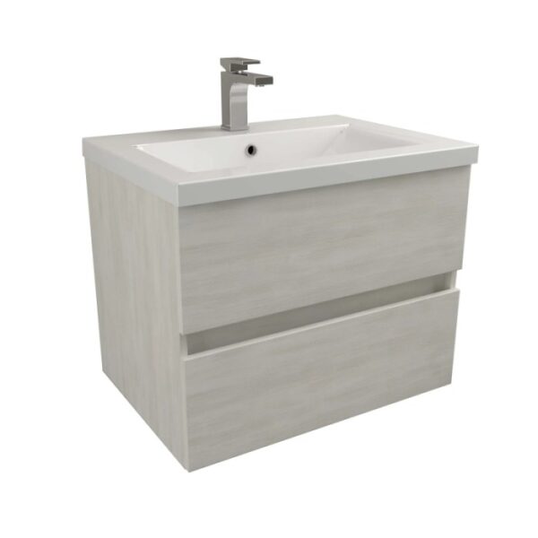 t.b.t. Mobile bagno con due cassetti e lavabo da appoggio.