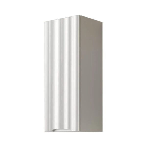 Mobile bagno sospeso t.b.t., aspetto grigio con linee verticali.