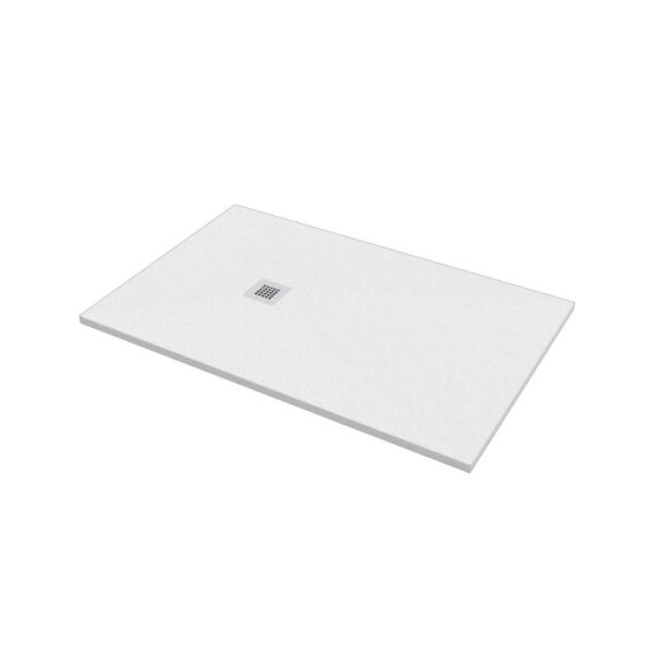Piatto doccia t.b.t. bianco rettangolare con scarico quadrato.