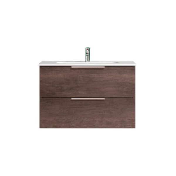 Mobile bagno t.b.t. con due cassetti e lavabo da appoggio.
