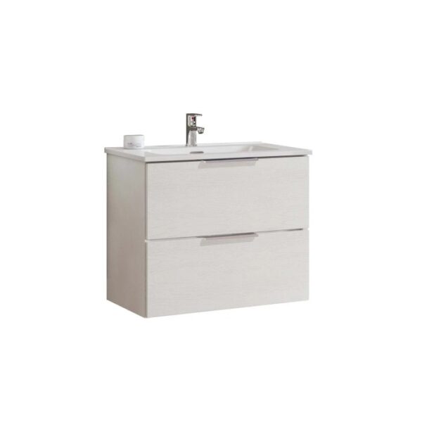 t.b.t. Mobile bagno con due cassetti e lavabo da appoggio.