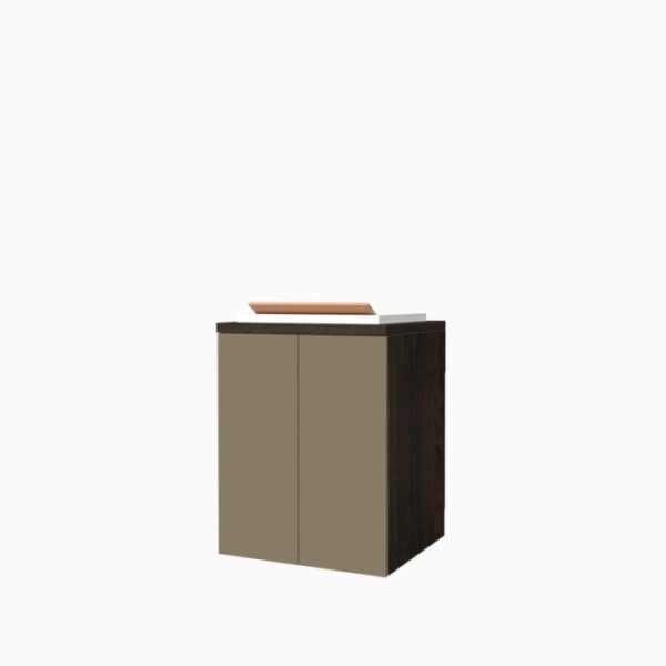 Mobile lavatoio sospeso vasca termoformato H91xL71xP65 cm Olmo Caffè Tortora