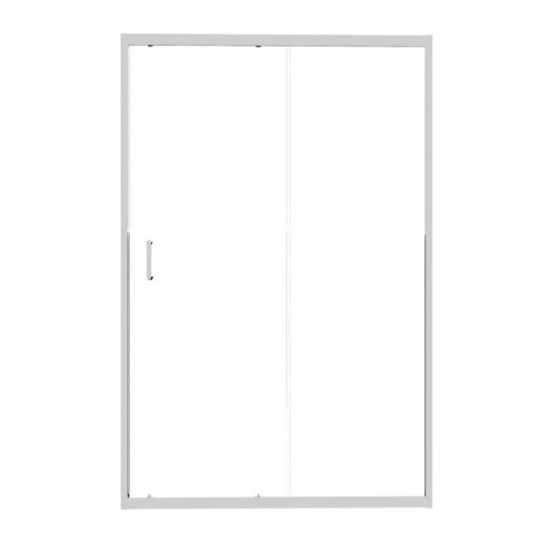 Box doccia t.b.t. con porta scorrevole e telaio argento.