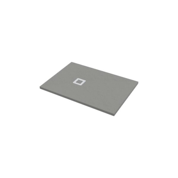 Piatto doccia t.b.t. grigio con scarico quadrato per bagni moderni.