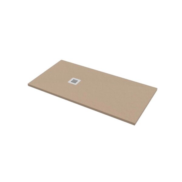 Piatto doccia beige t.b.t. con scarico quadrato.