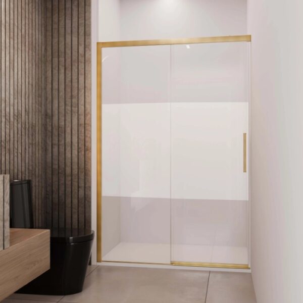 Porta scorrevole sx doccia Lux 137/140 cm oro spazzolato
