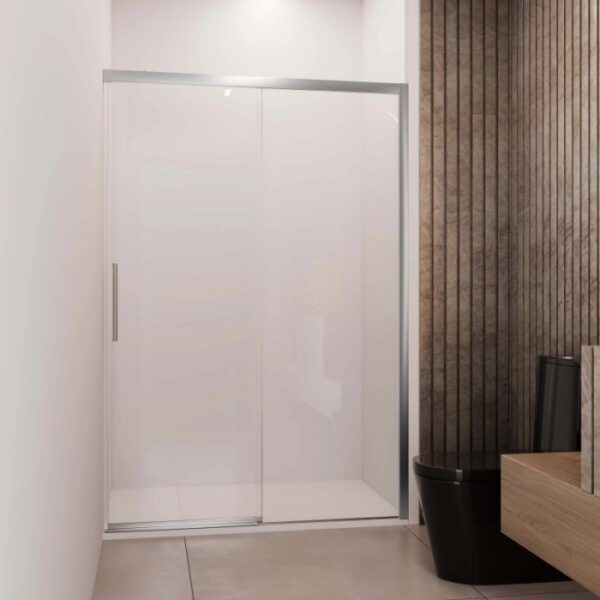 Porta scorrevole doccia Lux dx nicchia est. 117-120 cm argento trasparente