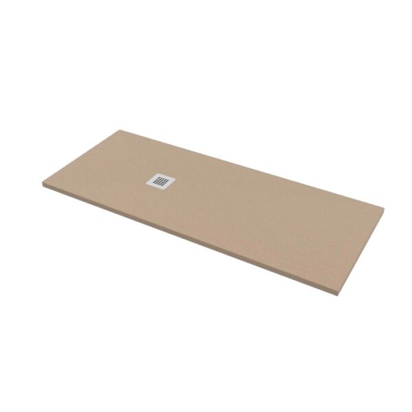Piatto doccia beige di t.b.t. con scarico quadrato.