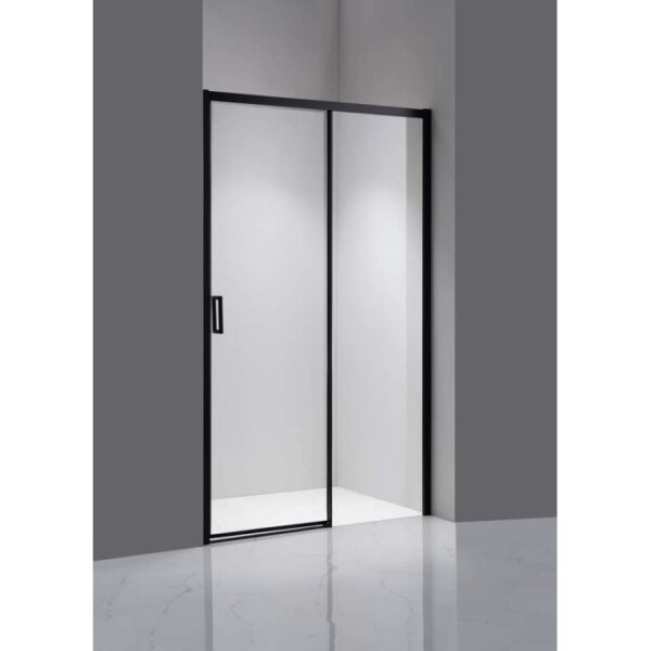 Porta doccia t.b.t. nera con porta scorrevole per bagni moderni.
