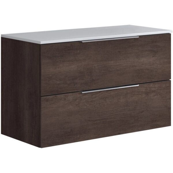 Mobile bagno t.b.t. con due cassetti e piano bianco. Arredo bagno.