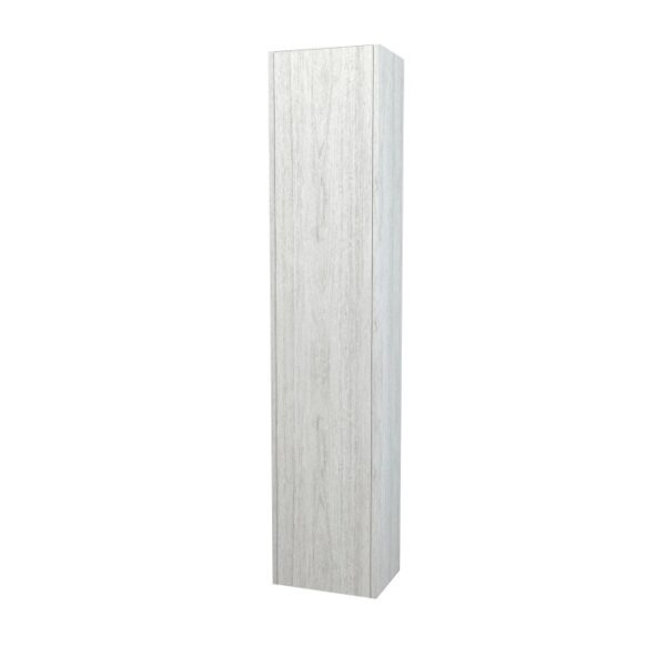 Mobile colonna bagno in legno chiaro.