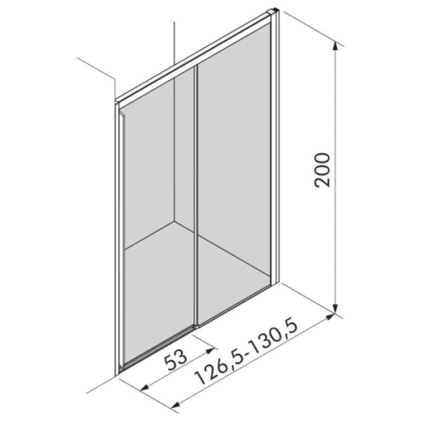 Porta doccia scorrevole Elite 126,5-130,5x200 cm metallo