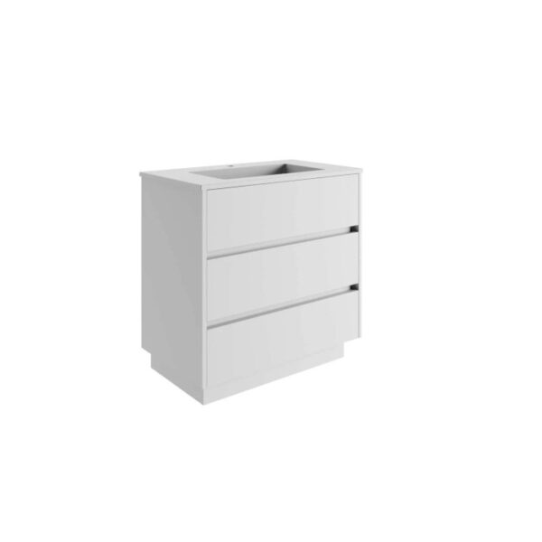 Mobile bagno base a terra Barrio 1 vasca h.87,5 p.51 l.86 cm bianco