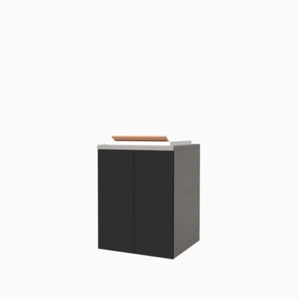 Mobile lavatoio sospeso vasca in ceramica H91xL71xP65 cm Grigio Grafite