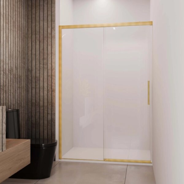 Porta scorrevole doccia Lux sx nicchia est. 137-140 cm oro trasparente