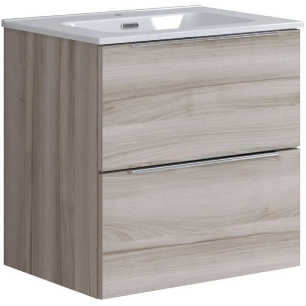 Mobile bagno t.b.t. con due cassetti e lavabo da appoggio.