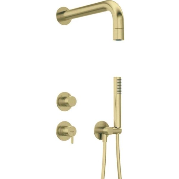 Set doccia incasso Idrostile Limonar con soffione 42 mm oro spazzolato