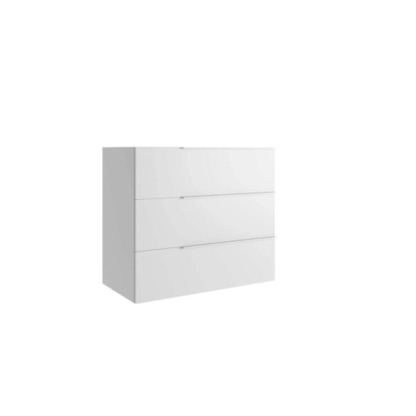 Mobile bagno base lavabo a terra 3 cassetti Caren h.75 l.85 p.46 cm acero