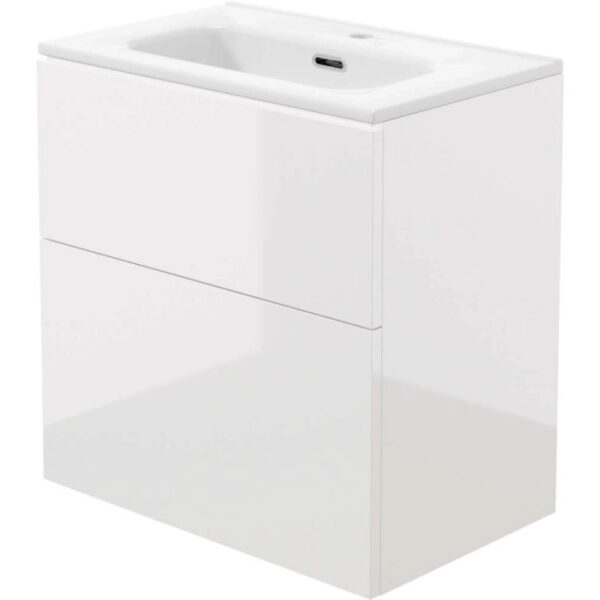 Mobile lavabo con lavabo Idrostile 600x600 mm bianco brillante