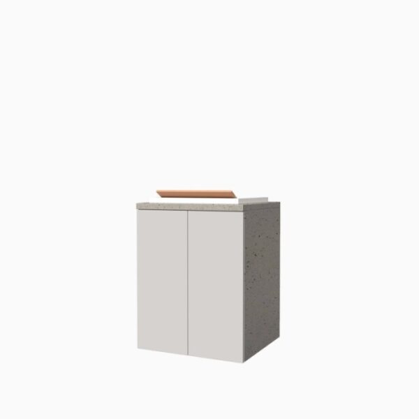 Mobile lavatoio sospeso vasca termoformato H91xL71xP65 cm Pietra Bianco