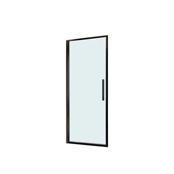 Porta a battente doccia estensione cm 67-71 nero trasparente